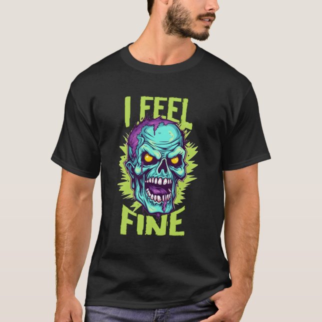 Zombie Halloween Teckning I känner Bra T Shirt (Framsida)