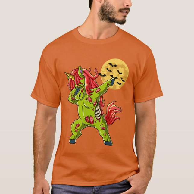 Zombie Halloween unicorn Halloween costume gifts T Shirt (Framsida)