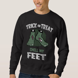 Zombie Halloweenknep eller Bus Smaka på Mina Fötte Lång Ärmad Tröja