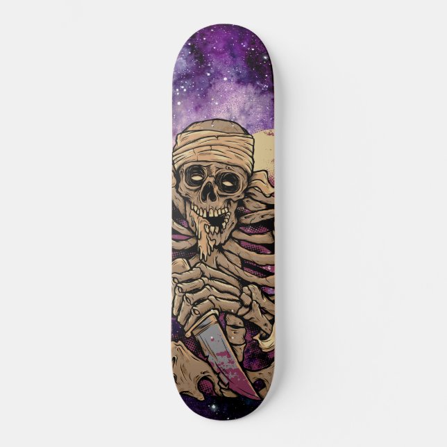 Zombie Hämnd Natt Stjärnor Mini Skateboard Bräda 18,5 Cm (Framsida)