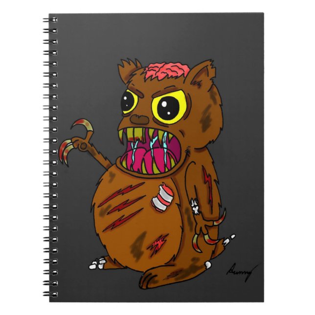Zombie Hamster Notebook Anteckningsbok Med Spiral (Framsidan)