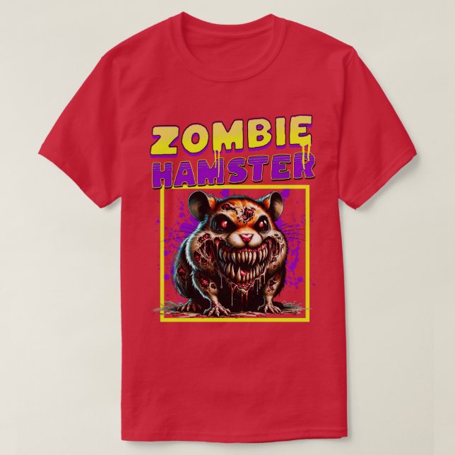 Zombie Hamster roligt T Shirt (Design framsida)