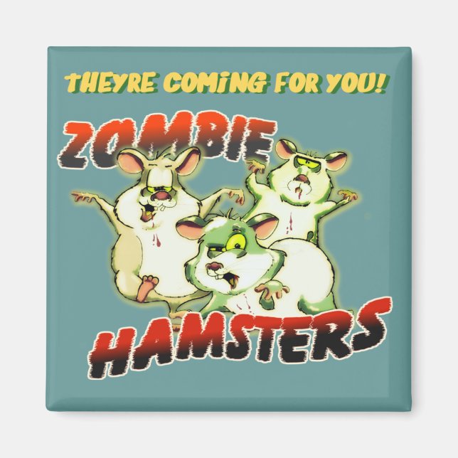 ZOMBIE HAMSTERS MAGNET (Framsidan)
