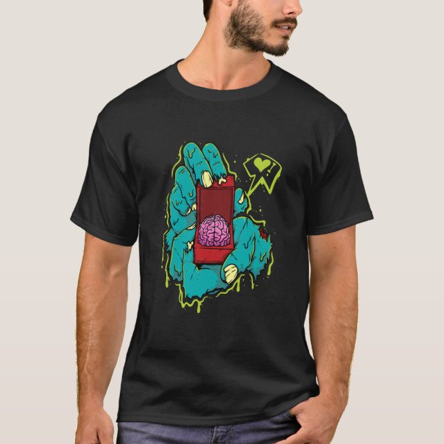 Zombie Hand Bröllop Frieri ett par punkts H T Shirt (Framsida)