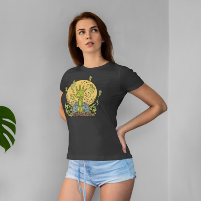 Zombie Hand Ghost Graveyard T Shirt (Skapare uppladdad)