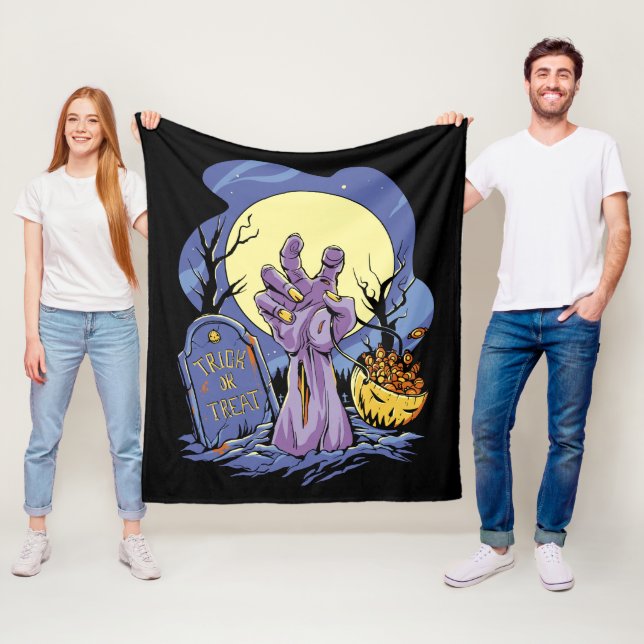 Zombie Hand Halloween  Fleecefilt (På plats)