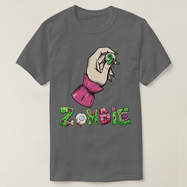 Zombie Hand med ögonboll T Shirt (Design framsida)
