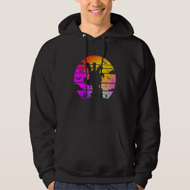 Zombie Hand Scary Colorful Halloween Hoodie (Framsida)