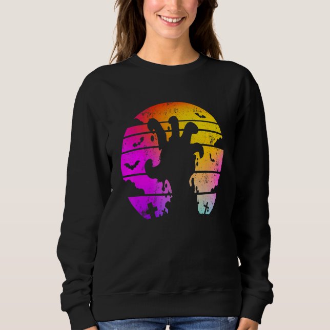 Zombie Hand Scary Colorful Halloween T Shirt (Framsida)