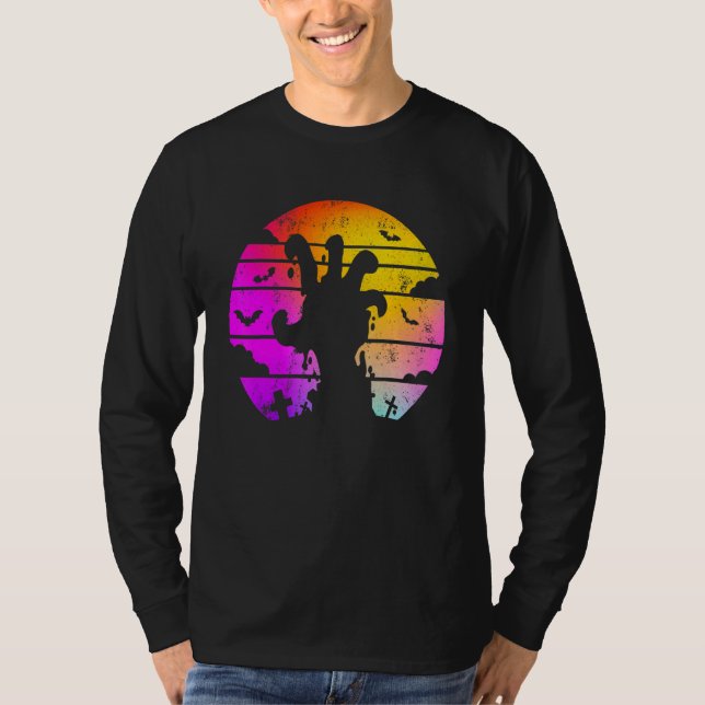 Zombie Hand Scary Colorful Halloween T Shirt (Framsida)