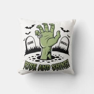 Zombie Hand Stigning Halloween Design Design Rolig Kudde