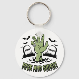 Zombie Hand Stigning Halloween Design Design Rolig Nyckelring
