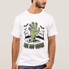 Zombie Hand Stigning Halloween Design Design Rolig T Shirt