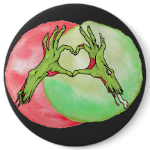 Zombie Händer skapar hjärtform, Kärlek Halloween