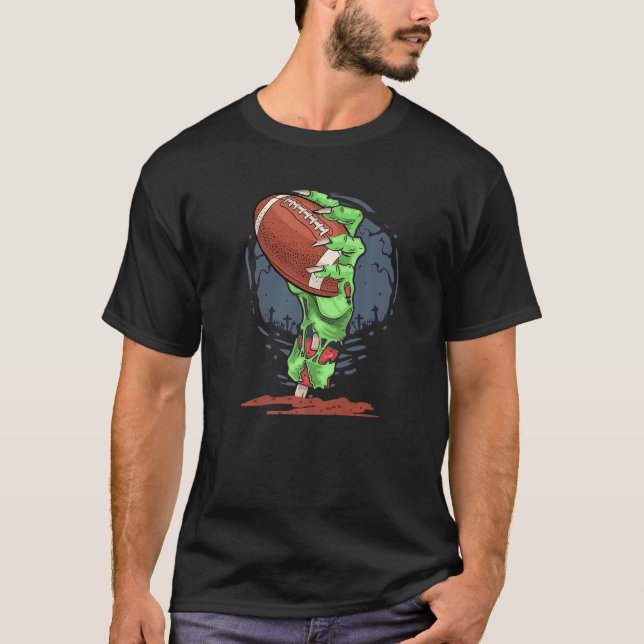 Zombie Hands football Ball  Halloween Horror Scary T Shirt (Framsida)