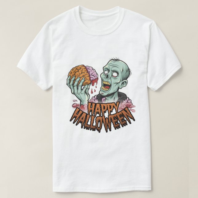 Zombie: Happy halloween T Shirt (Design framsida)