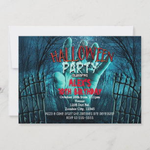 Zombie-hemsökt Halloween-kostymfest-inbjudningar Inbjudningar
