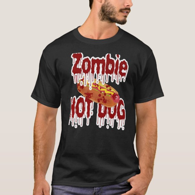 Zombie Hett Hund Bloody Odöda Corpse Costume T Shirt (Framsida)