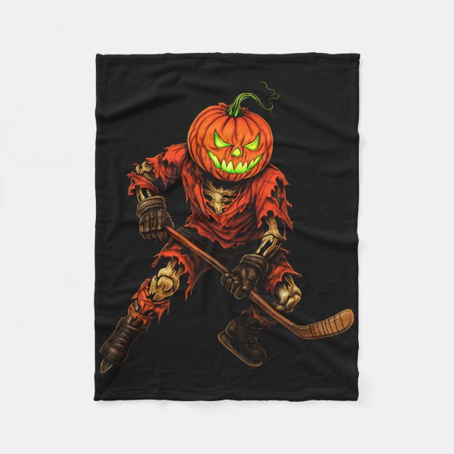 Zombie Hockey Player Costume Skeleton Ice Hockey H Fleecefilt (Framsidan)