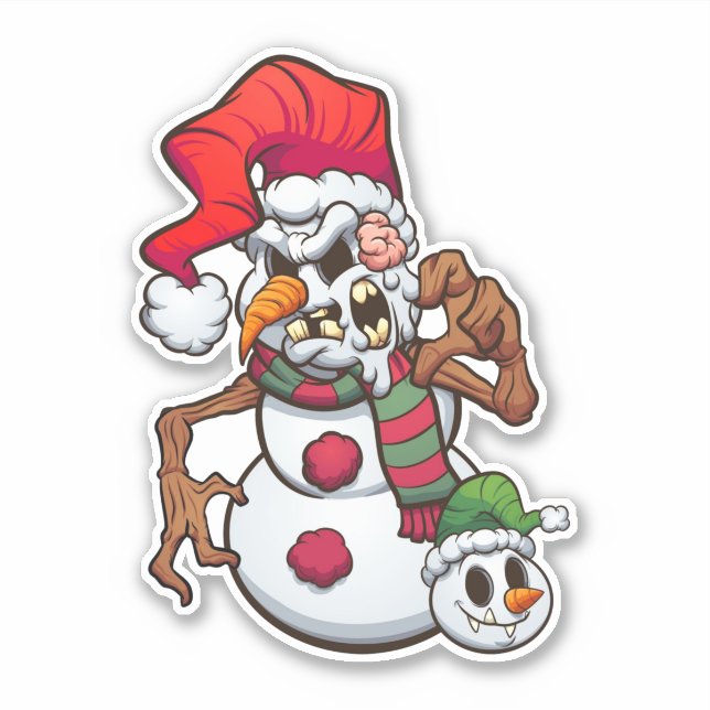 Zombie Högtider - Snömannen Klistermärken (Framsida)