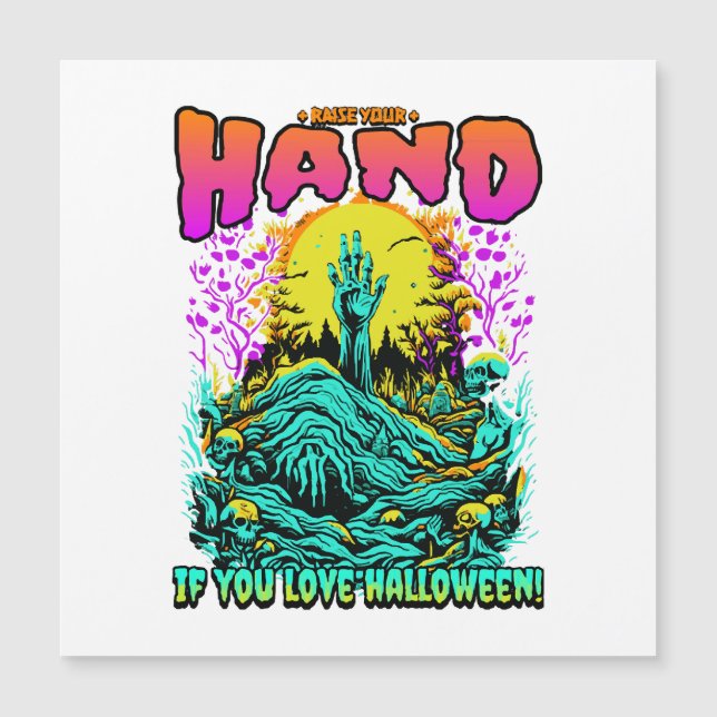 Zombie höjer handen om du Kärlek Halloween! (Framsida)