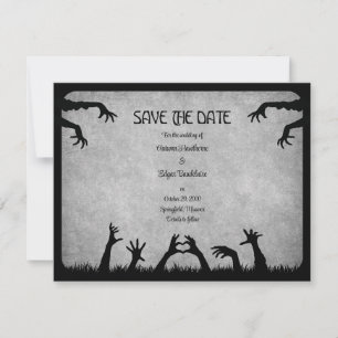 Zombie Horror Halloween Bröllop Spara Datumet