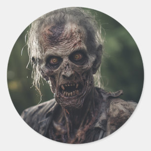 Zombie Horror Head Runt Klistermärke