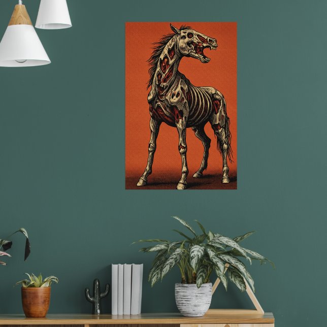 Zombie Horse on Bold Orange Scene Poster (Vardagsrum 1)