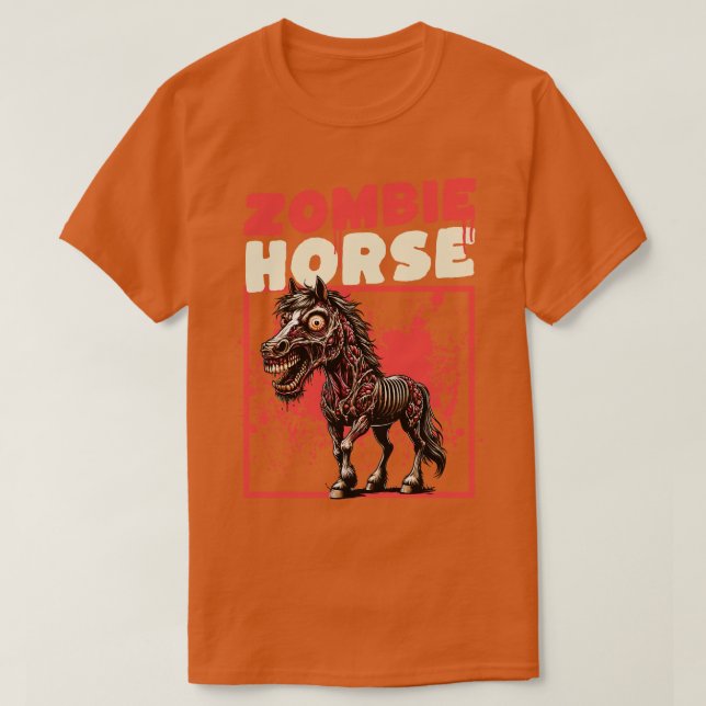 Zombie Horse roligt T Shirt (Design framsida)