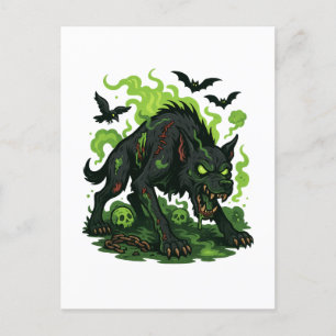 Zombie Hound of the Baskervilles - Tecknad Horror Helg Vykort