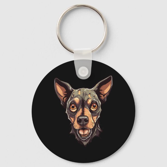 Zombie Hund Design Rolig Halloween 2 Nyckelring (Framsida)