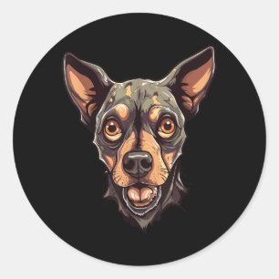 Zombie Hund Design Rolig Halloween 2 Runt Klistermärke