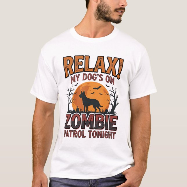 Zombie Hundpatrull Vintage Halloween Tröja Design_ (Framsida)