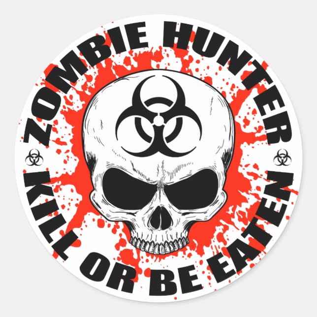 Zombie Hunter 3 Runt Klistermärke (Framsida)