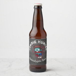 Zombie Hunter Apocalyptic Brew Creepy Coola Ölflaska Etikett