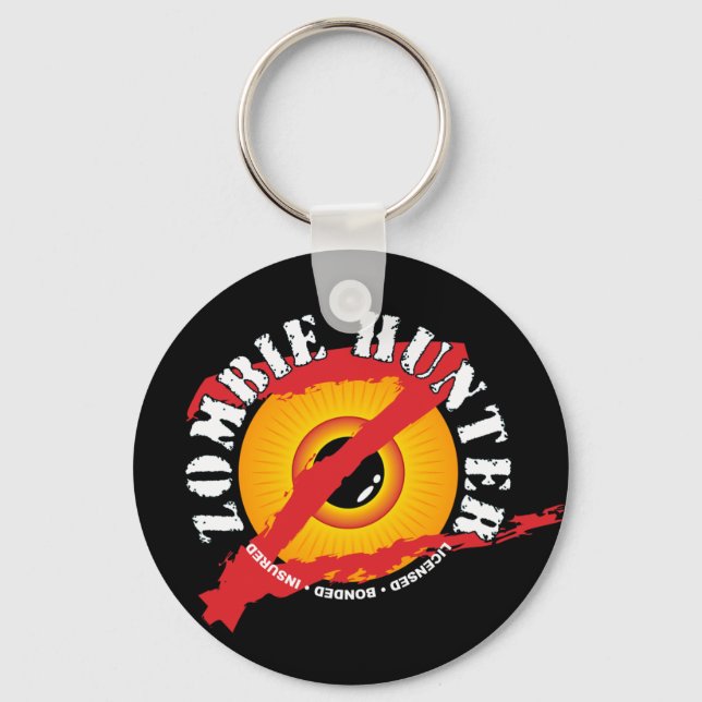 Zombie Hunter Badge Keychain Nyckelring (Framsida)