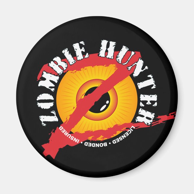 Zombie Hunter Badge Magnet (Framsidan)