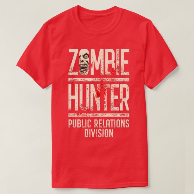 Zombie Hunter Funny Halloween Horror Public Relati T Shirt (Design framsida)