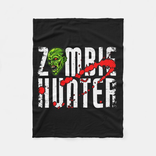 Zombie Hunter _ Halloween Apparel Funny Halloween  Fleecefilt (Framsidan)