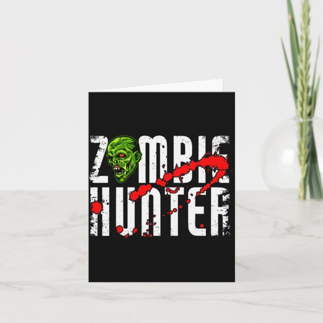 Zombie Hunter _ Halloween Apparel Funny Halloween  Kort (Framsida)