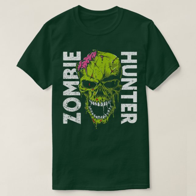 Zombie Hunter Halloween Apparel Funny Halloween T Shirt (Design framsida)