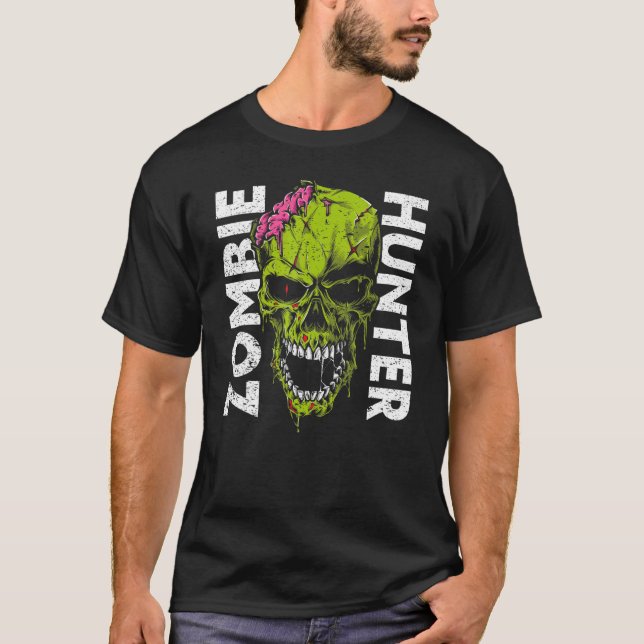 Zombie Hunter Halloween Apparel Halloween 1 T Shirt (Framsida)