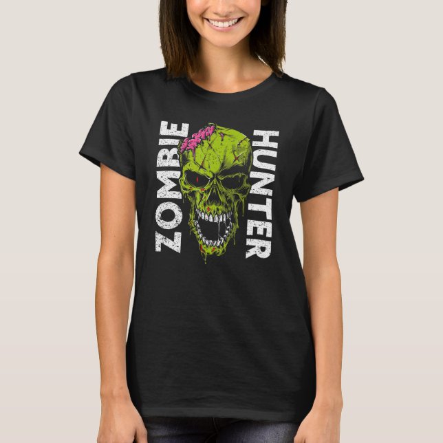 Zombie Hunter Halloween-kläder Halloween 1 T Shirt (Framsida)