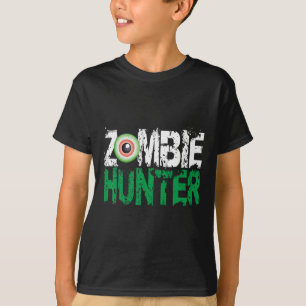 Zombie Hunter Halloween Shirt Cute med Öga Hun T