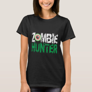 Zombie Hunter Halloween Shirt Cute med Öga Hun T