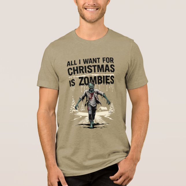 Zombie Hunter Jul Wish Zombies till jul T Shirt (Framsida)