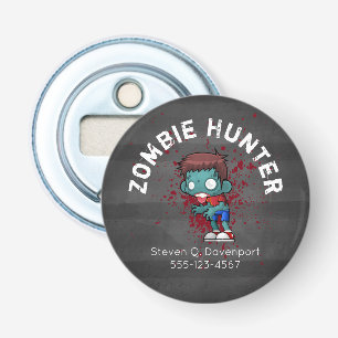 Zombie Hunter med Blood Splatter Creepy Coola Flasköppnare
