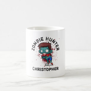Zombie Hunter med Blood Splatter Creepy Coola Kaffemugg