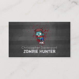 Zombie Hunter med Blood Splatter Creepy Coola Visitkort