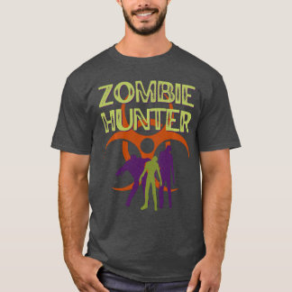 Zombie Hunter Scary Horror Halloween Costumeee fam T Shirt
